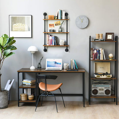 IBUYKE Industrial Pipe Shelves, Pipe Floating Shelves, Rustic Wall Mount Bookcase, 3-Tiers, 23.6"