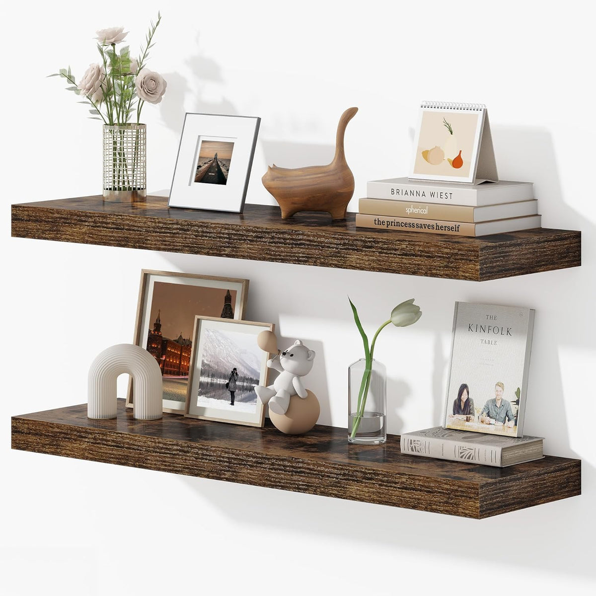 Dreamland 36 Inches Floating Shelves for Wall, 9.3" Deep Long Floating Shelves Set of 2, Large