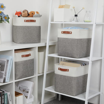 DULLEMELO [Set of 4 Storage Cubes Baskets for Organizing, 12 x 12 x 12 inch Cube Storage Organizer
