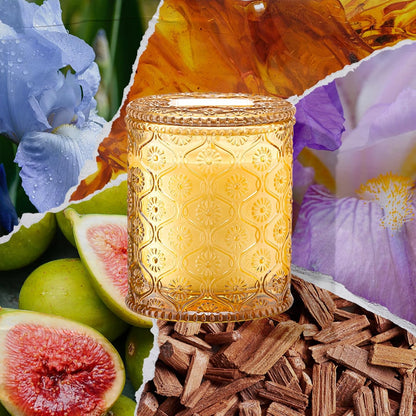 LA JOLIE MUSE Amber and Sandalwood Scented Candle | Santal Himalayen Candle | 6oz Luxury Soy Candle