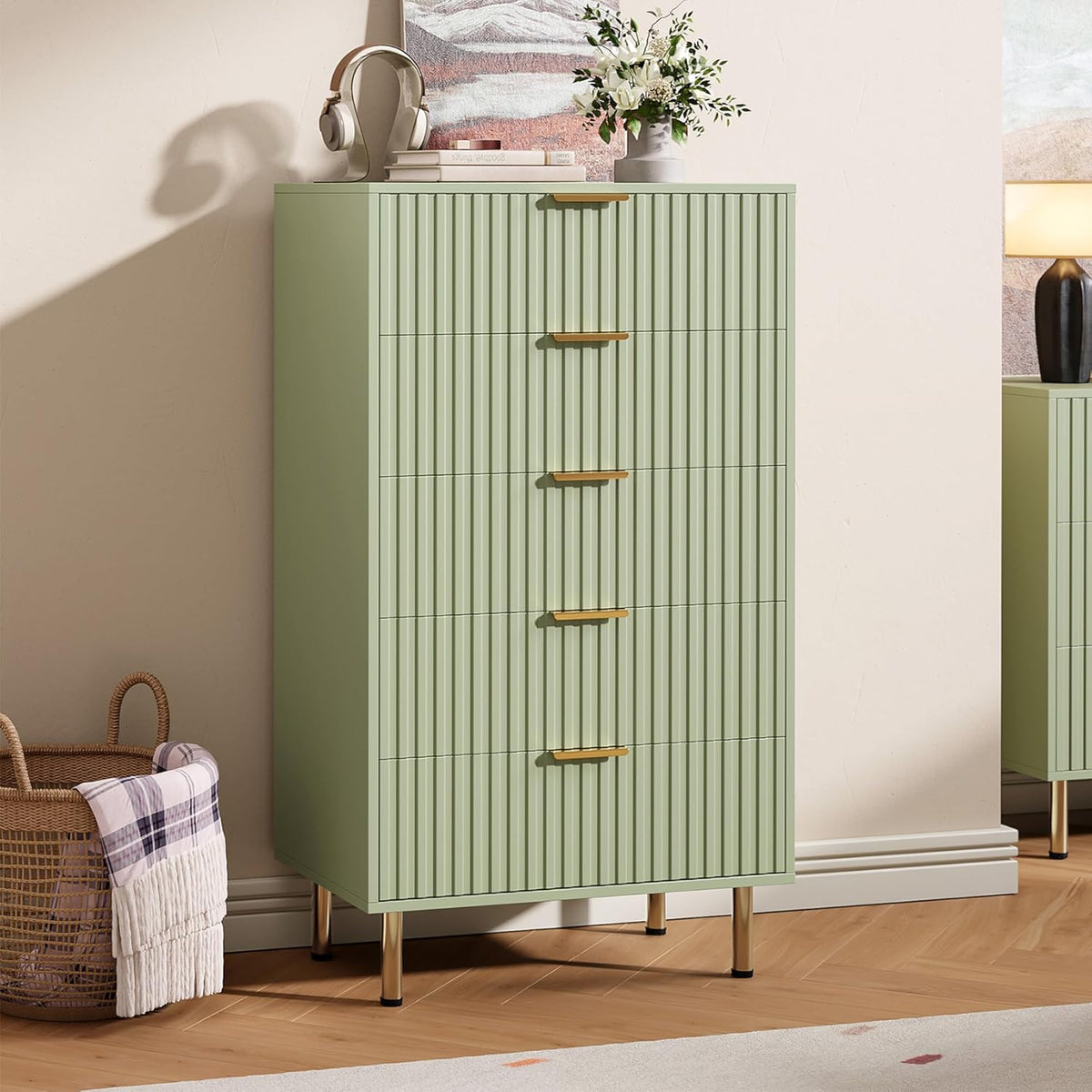 5 Drawer Dresser for Bedroom, 47.2" Tall Modern Chest of Drawers with Deep Drawers and Wide Top