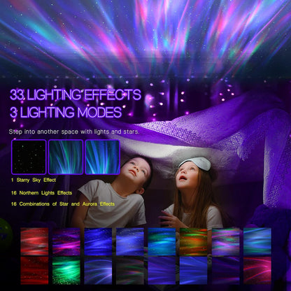 Northern Galaxy Light Aurora Projector with 33 Light Effects, LED Star Projector for Bedroom Nebula