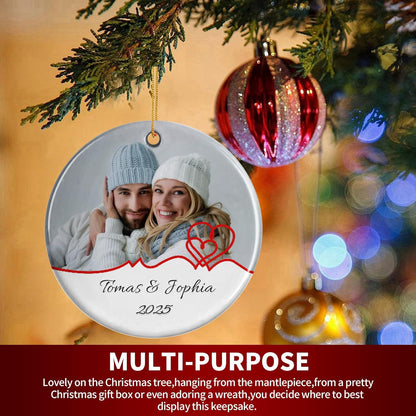 Personalized Christmas Ornaments, Custom Photo & Text 2025 Christmas Tree Ornament, Ideal for Xmas