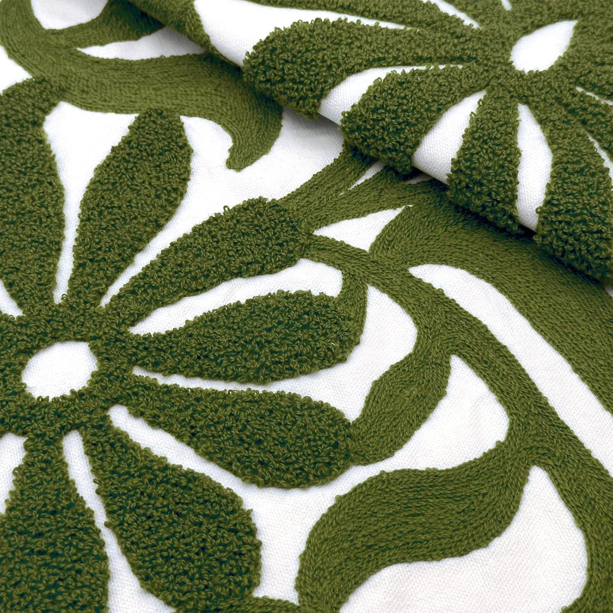 Alysheer Farmhouse Floral Leaves Embroidered Decorative Throw Pillow Cover 18x18 inches, Boho