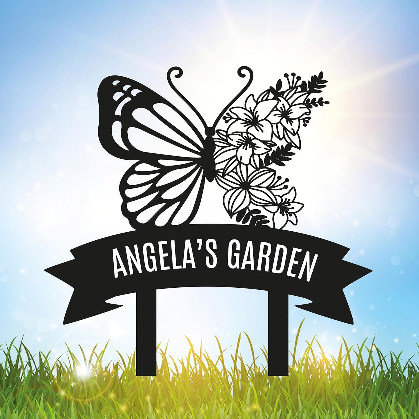 Personalized Metal Garden Sign with Stake, Custom Garden Decor for Outdoor, Custom Family Name