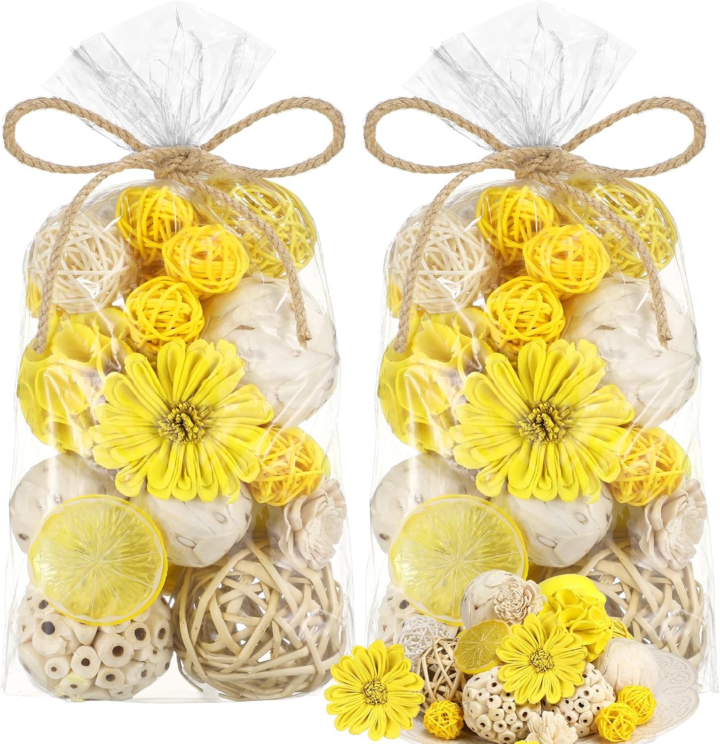 Riceshoot 2 Pack Decorative Balls Potpourri Bowl Filler Decor Natural Vase Bowl Filler Assorted