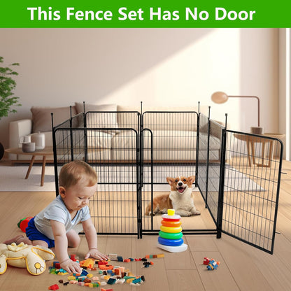 Garden Fence 36 Inch 14 Panels Without Gate,Black Dog Pen Wide Door,Be Suitable for Inside and