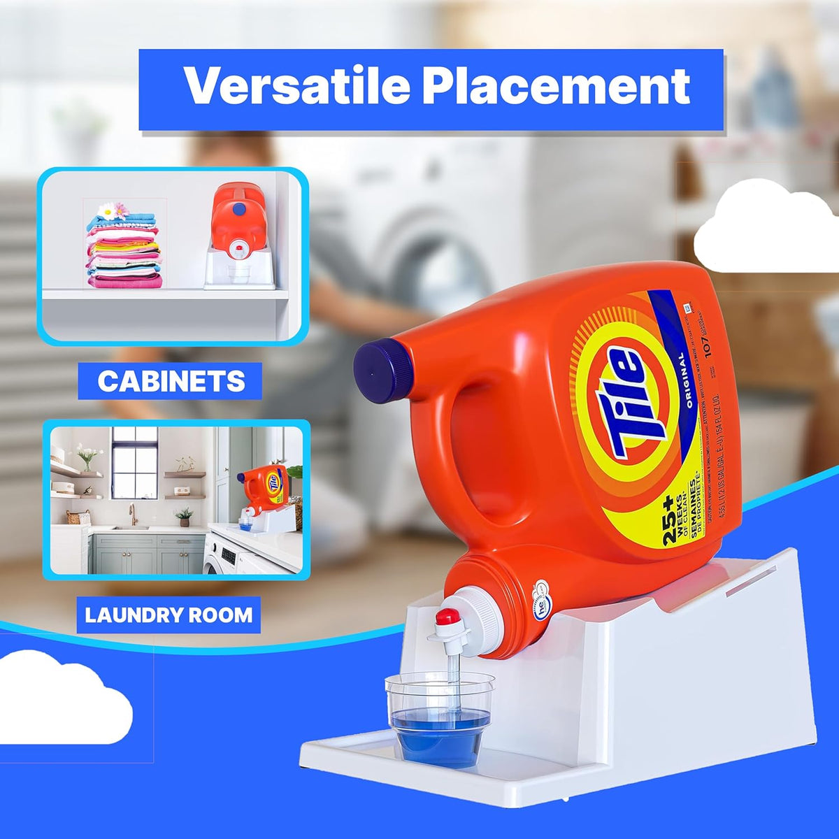 TidyFriend No-Spill Liquid Laundry Detergent Dispenser Holder, Laundry Soap Dispenser Holder with