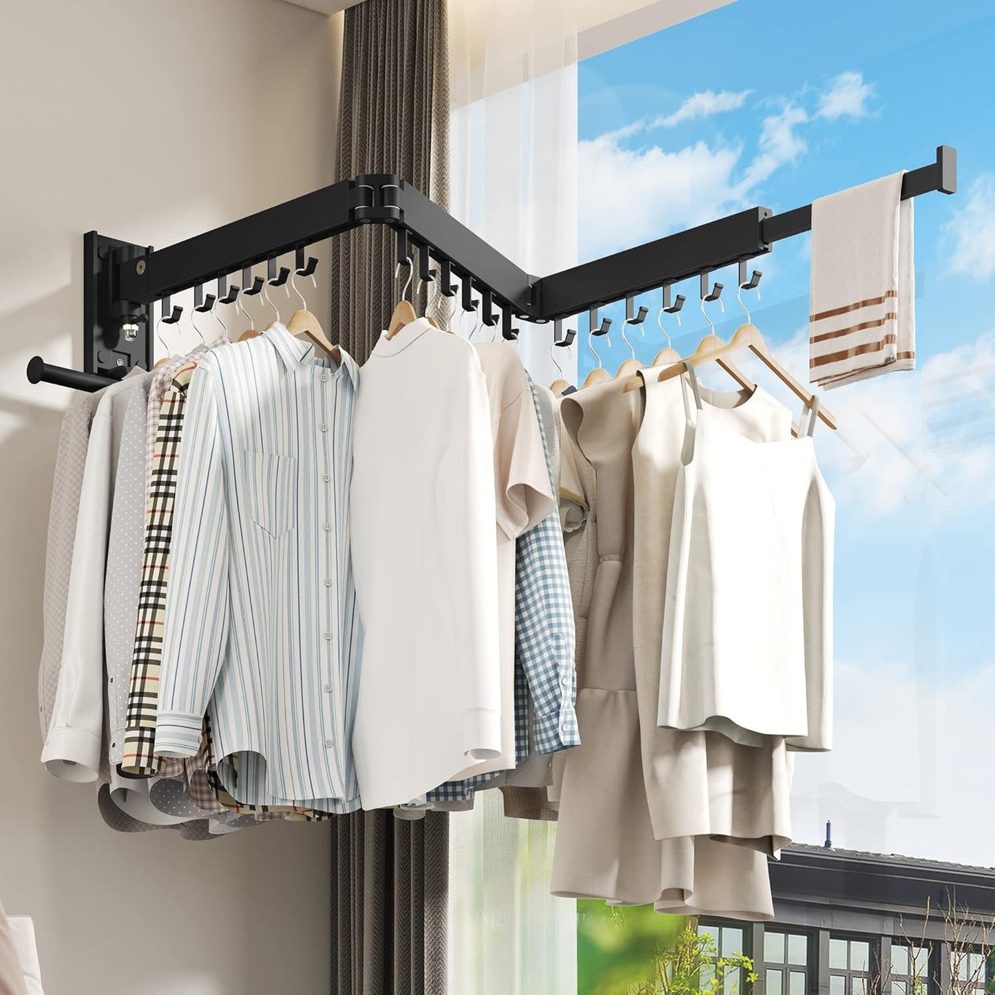 Drying Rack Clothing, Retractable Clothes Drying Rack,Wall Mounted Laundry Rack, Laundry Drying