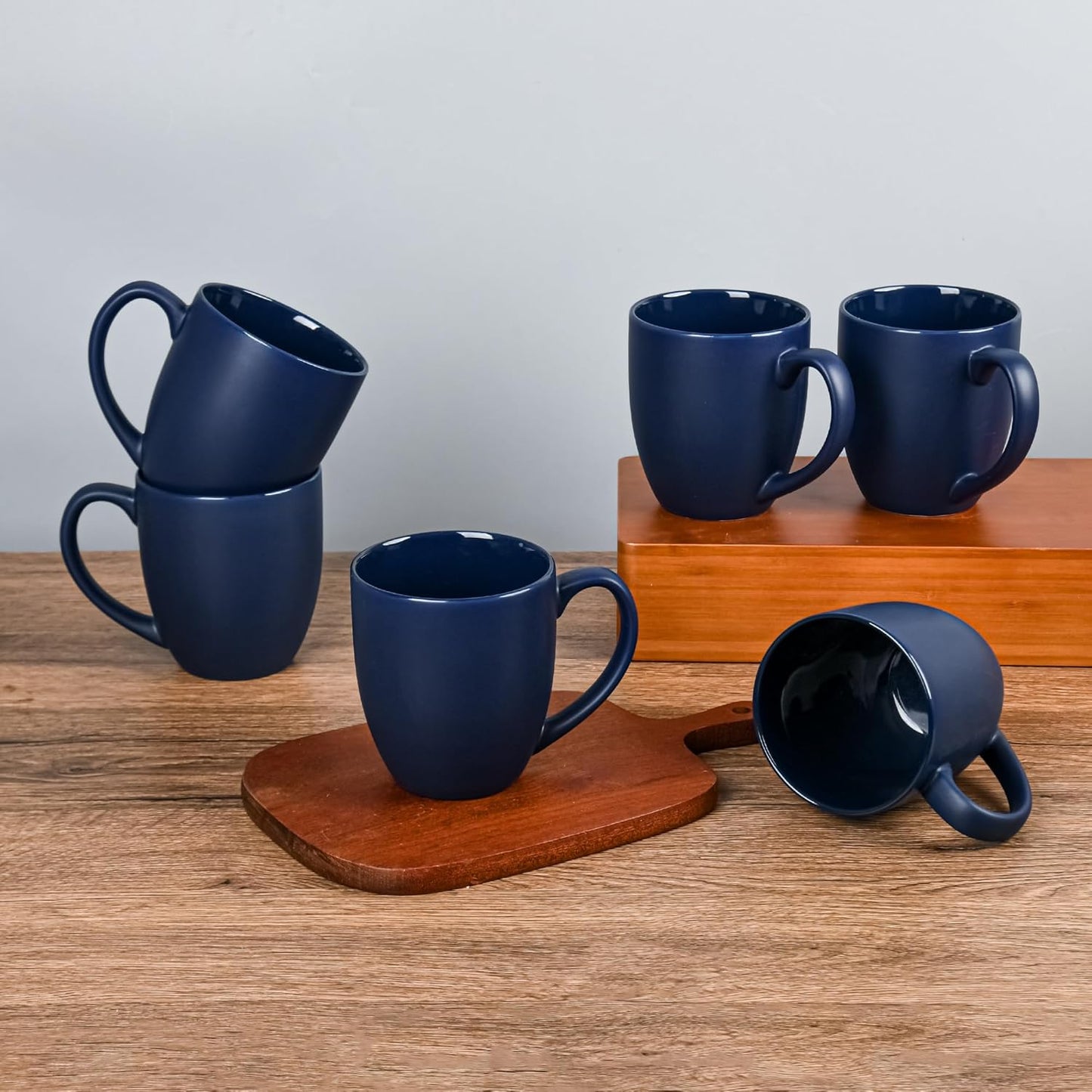 16oz Coffee Mugs Set of 6, Large Ceramic Modern Coffee Mugs With Handle For
