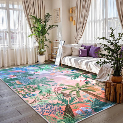 LIVEBOX Machine Washable Area Rugs 8x10 Lavender Girls Bedroom Rug, Soft Ultra-Thin Nursery Girl