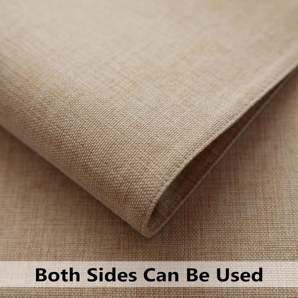 Demetex Linen Placemats Set of 8 Modern Beige Place Mats Heat Resistant Washable Table Placemat for