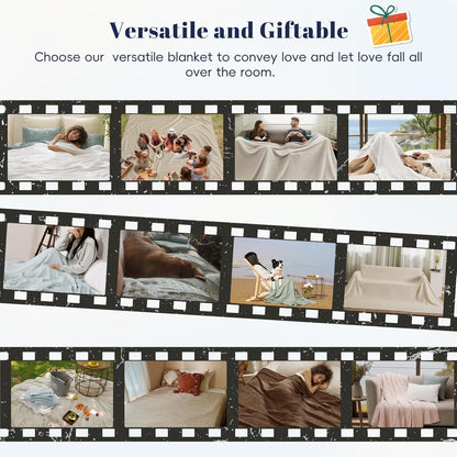 PHF Cooling Waffle Blanket Twin Size, Lightweight 60% Rayon Derived from Bamboo & 40% Cotton
