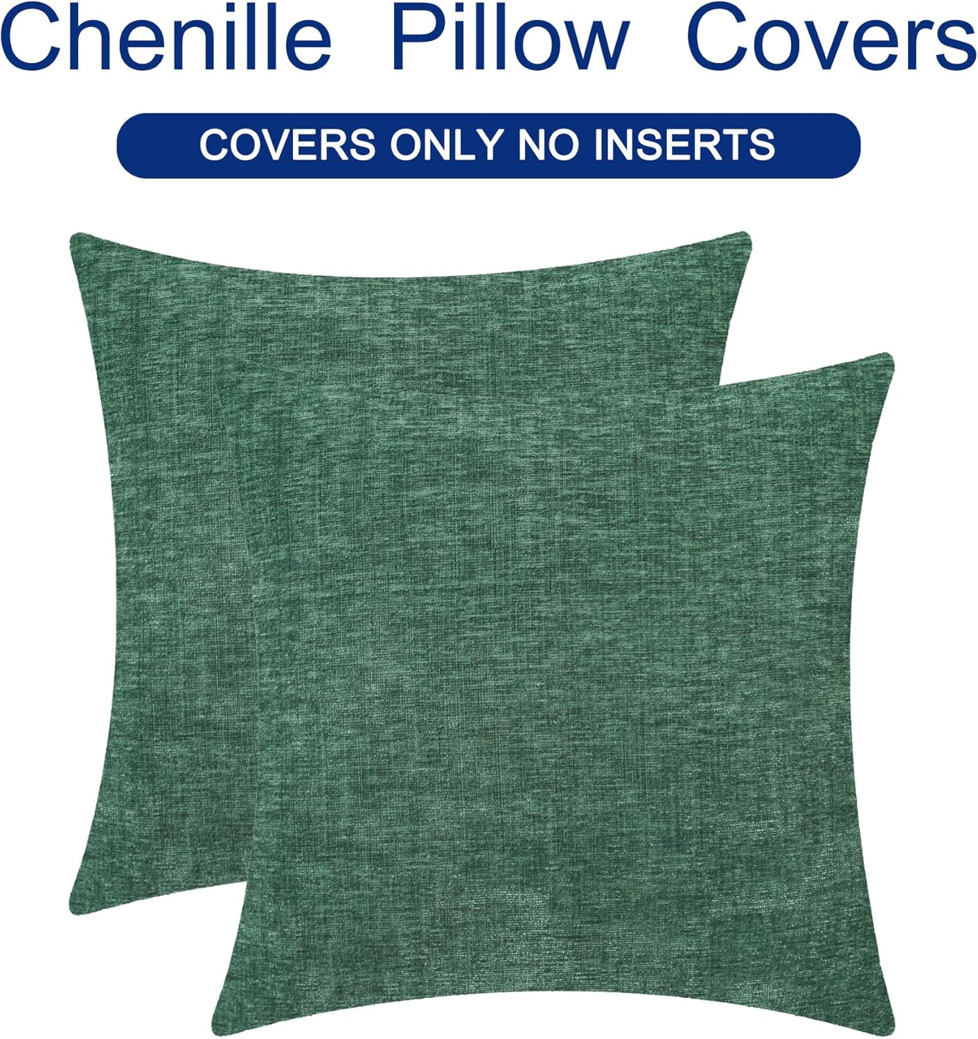 CaliTime Throw Pillow Covers Decorative 26 X 26 Inches Pack of 2 Cozy Chenille Cushion Cases for