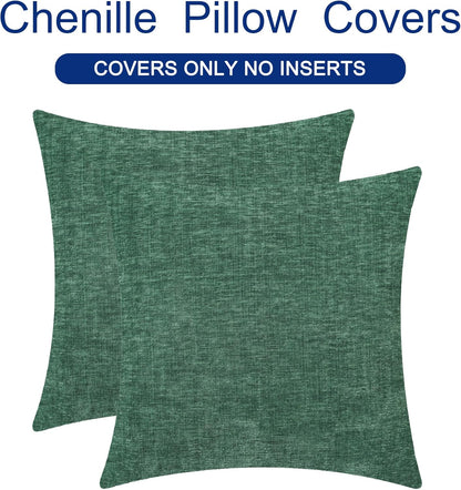 CaliTime Throw Pillow Covers Decorative 26 X 26 Inches Pack of 2 Cozy Chenille Cushion Cases for