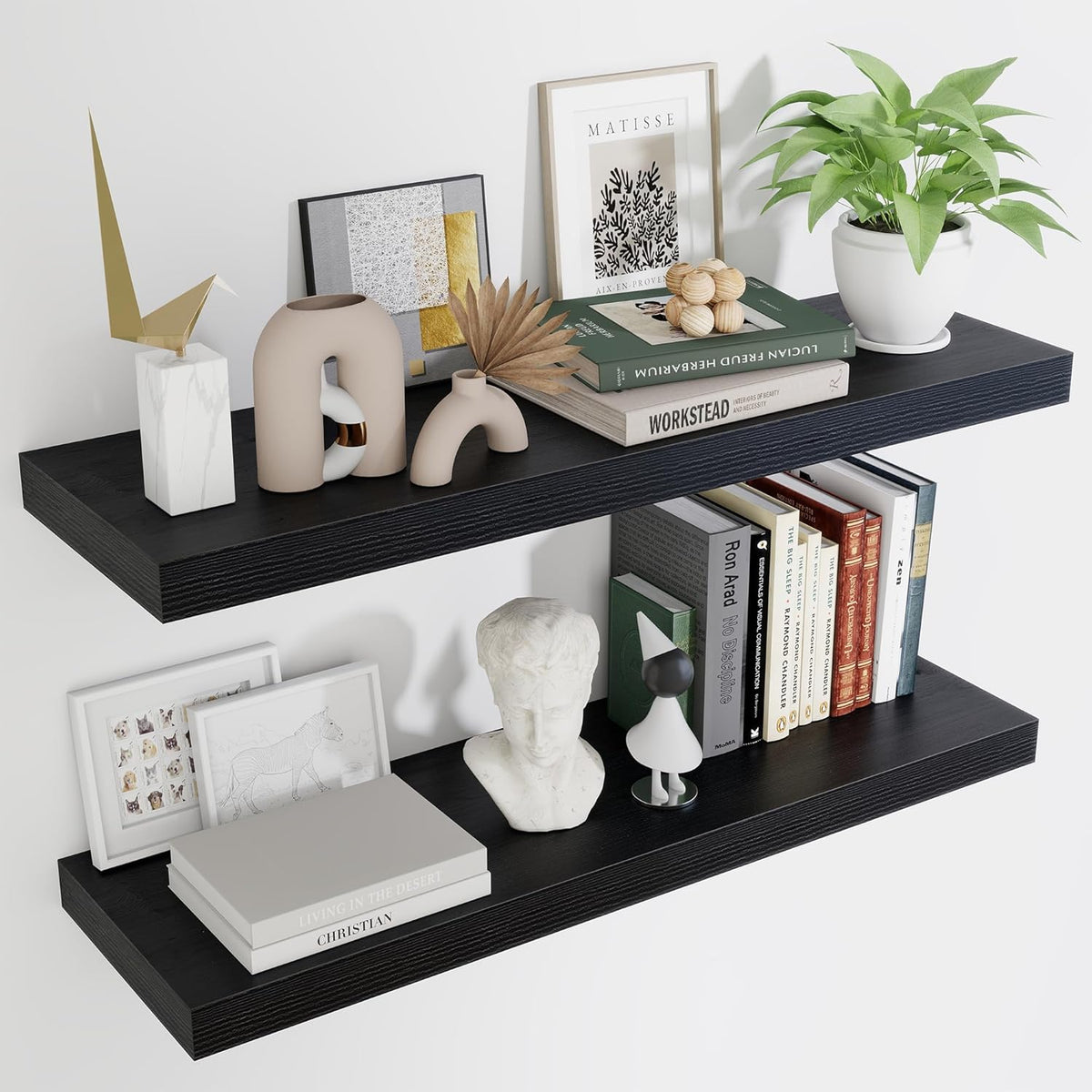 Fun Memories Floating Shelves for Wall 36 Inches, Wood Shelves with Invisible Bracket, 10" Deep