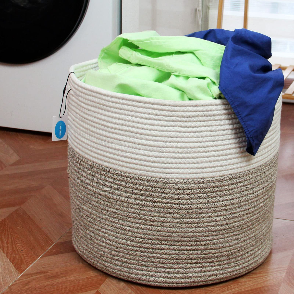 Casaphoria Large Cotton Rope Storage Baskets for Organizing with Built-in Handles,Tall Woven