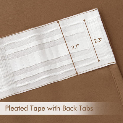 MIULEE Back Tab Blackout Curtains 102 Inch Long 2 Panels Set for Living Room Bedroom, Rod