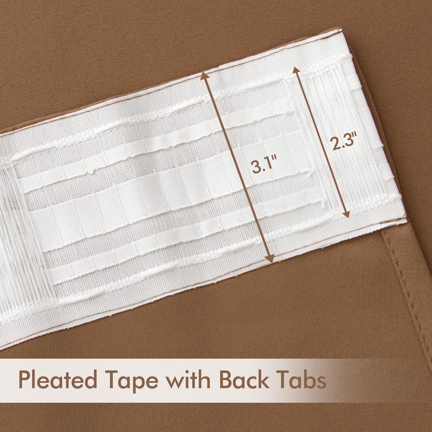 MIULEE Back Tab Blackout Curtains 96 Inch Long 2 Panels Set for Living Room Bedroom, Rod