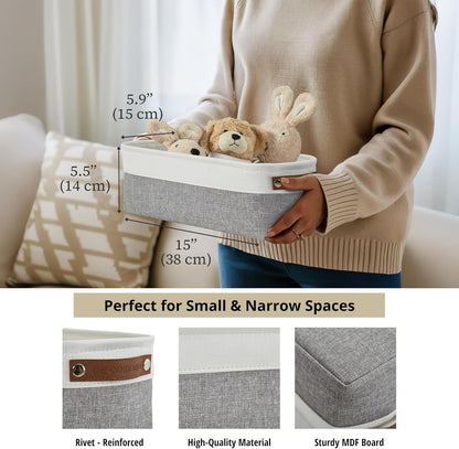 DECOMOMO Narrow Storage Bins Small Baskets for Organizing Bathroom, Toilet Tank, Towel Storage