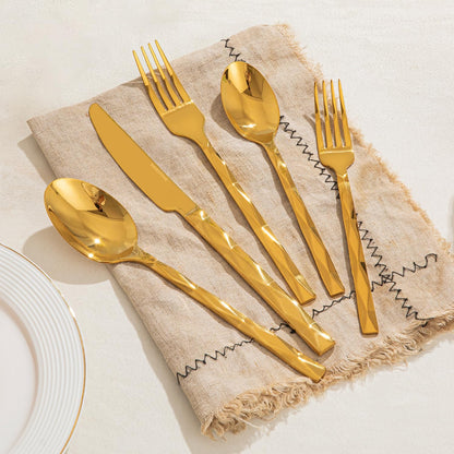 KINGSTONE Gold Silverware Set, Luxury 40 Piece Flatware Set for 8, 18/10 Stainless Steel Cutlery