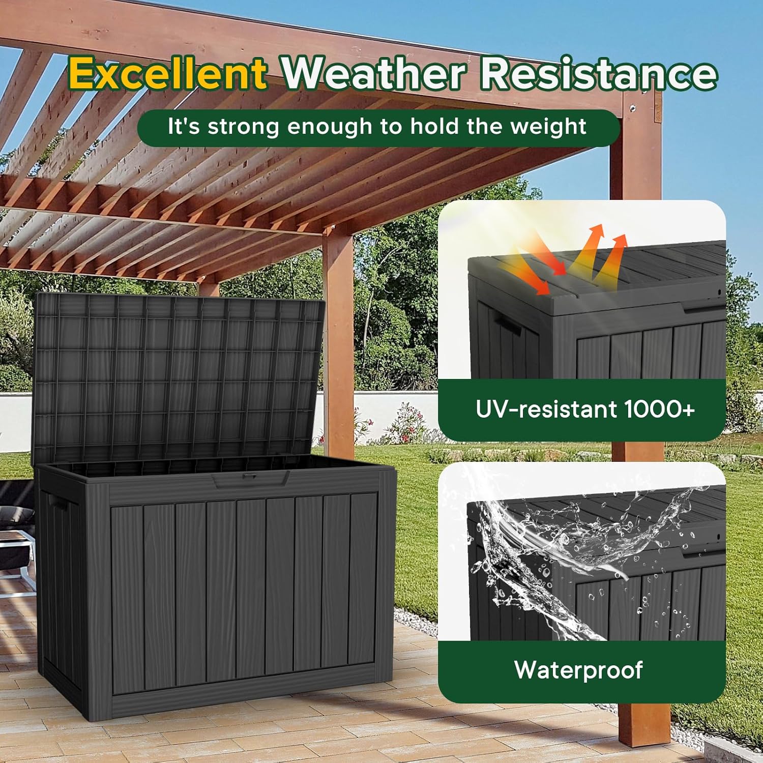 45 Gallon Outdoor Deck Box,Storage Lockable Waterproof Patio Furniture,Garden Tools,Cushions,Pool