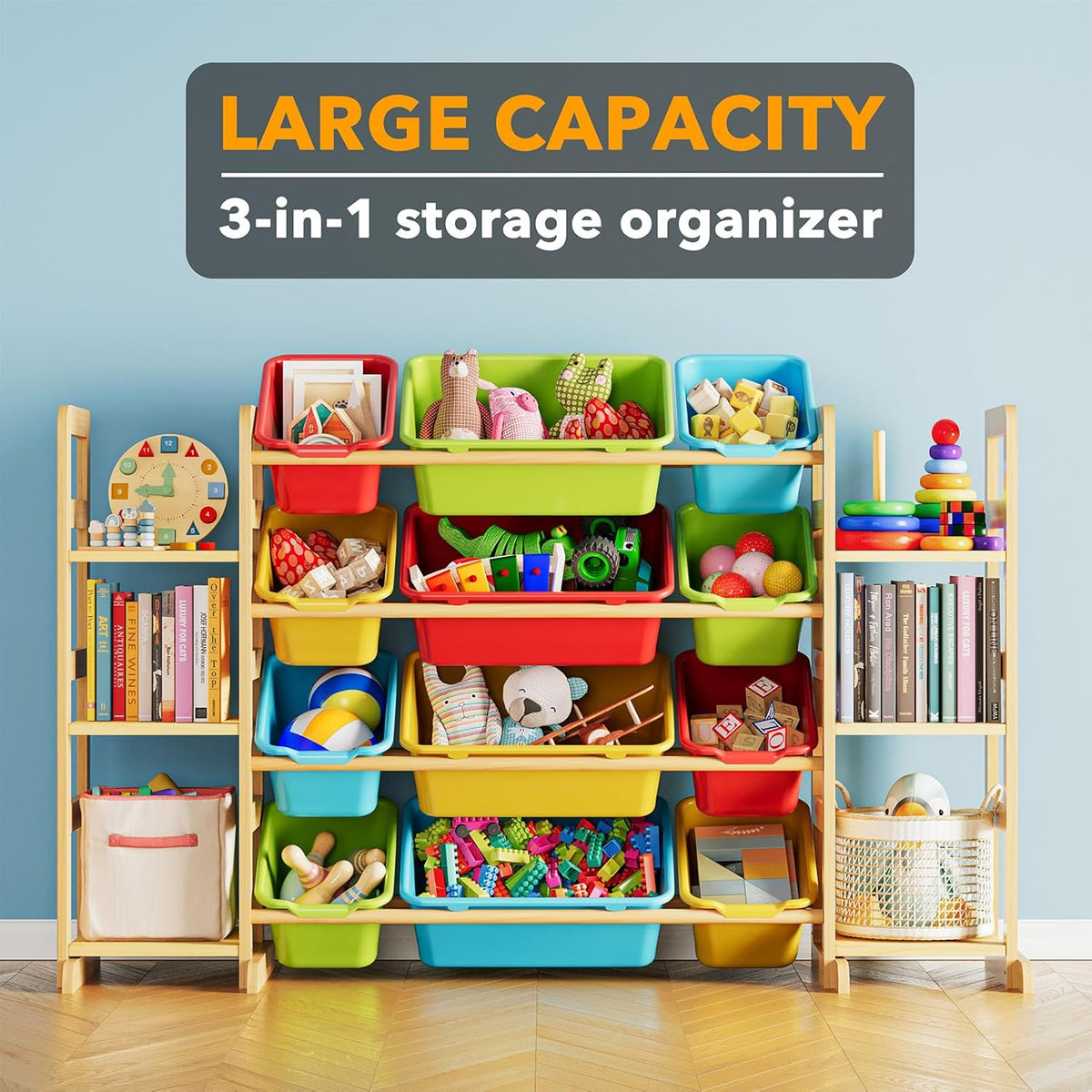 SpaceAid Toy Storage Organizer with 6 Shelves and 12 Bins, Toy Organizers Storage Bookshelf, Kids