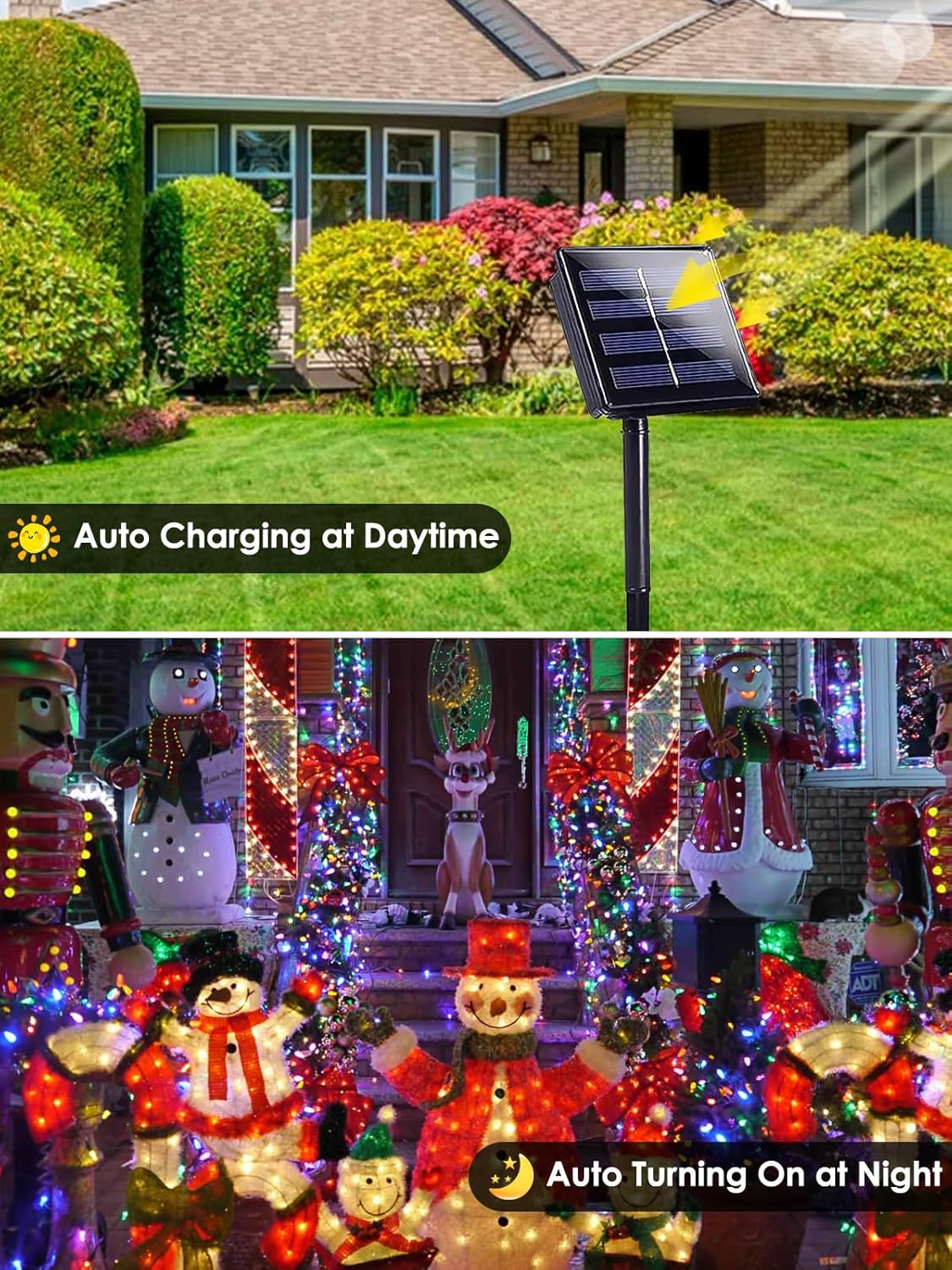 4pk Multi-Colored Solar Christmas Lights Outdoor Waterproof, 400 LED 132 FT Solar Powered LED