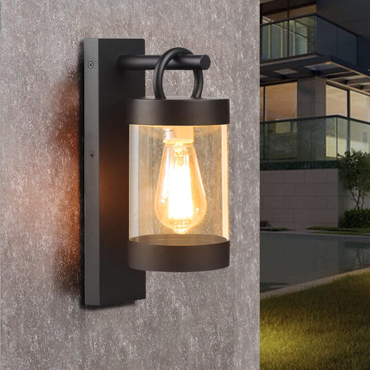 Wall Light Outdoor Lantern with Dusk to Dawn Sensor E26 Bulb (Not Include) Wall Mount Hang Lamp