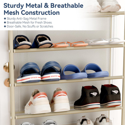 Whitmor 36 Pair Over The Door Shoe Organizer, 12 Tier Hanging Shoe Organizer, Heavy Duty Metal &