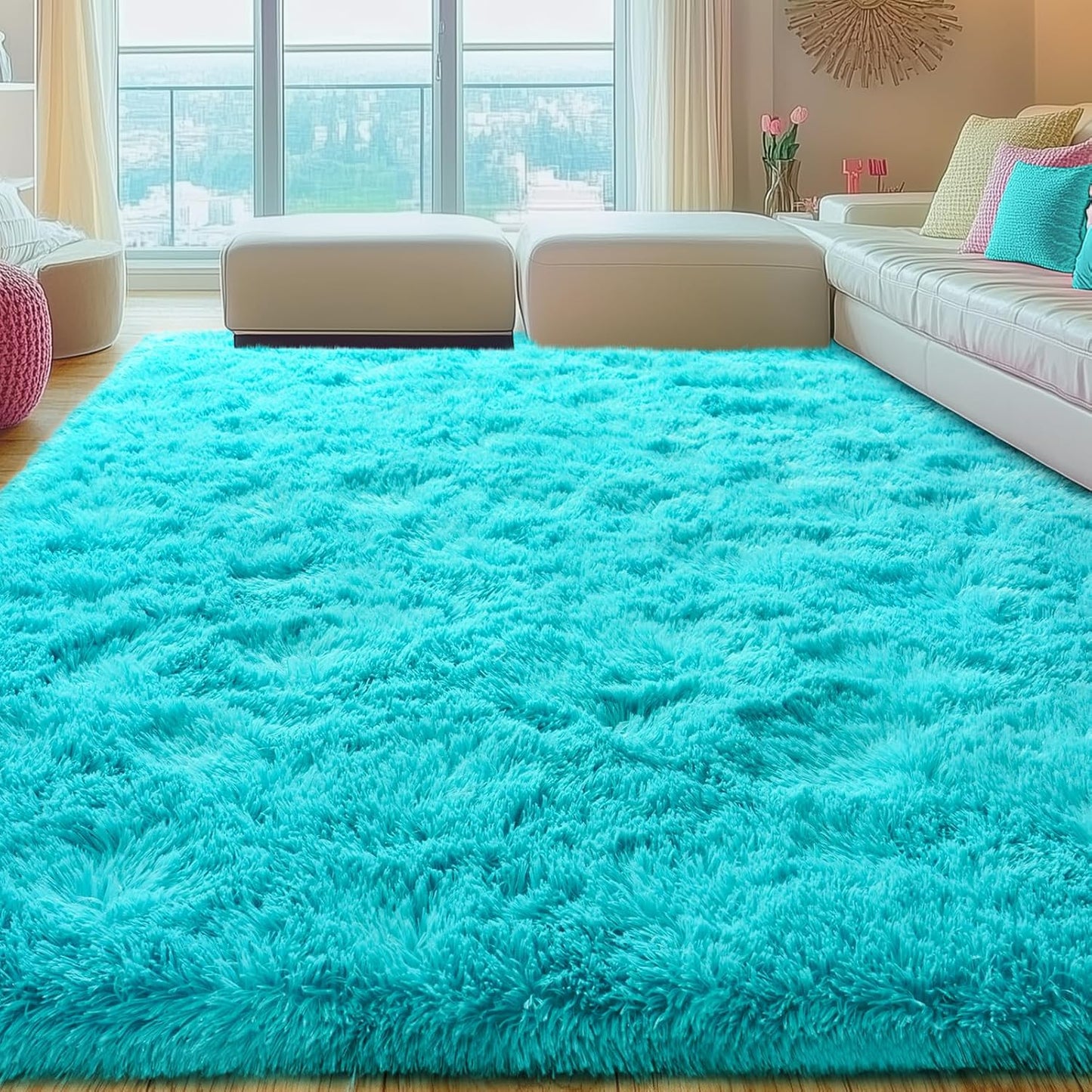 Rezutan Super Soft Fluffy Rug for Living Room Bedroom Large Comfy Modern Shaggy Fuzzy Plush Indoor