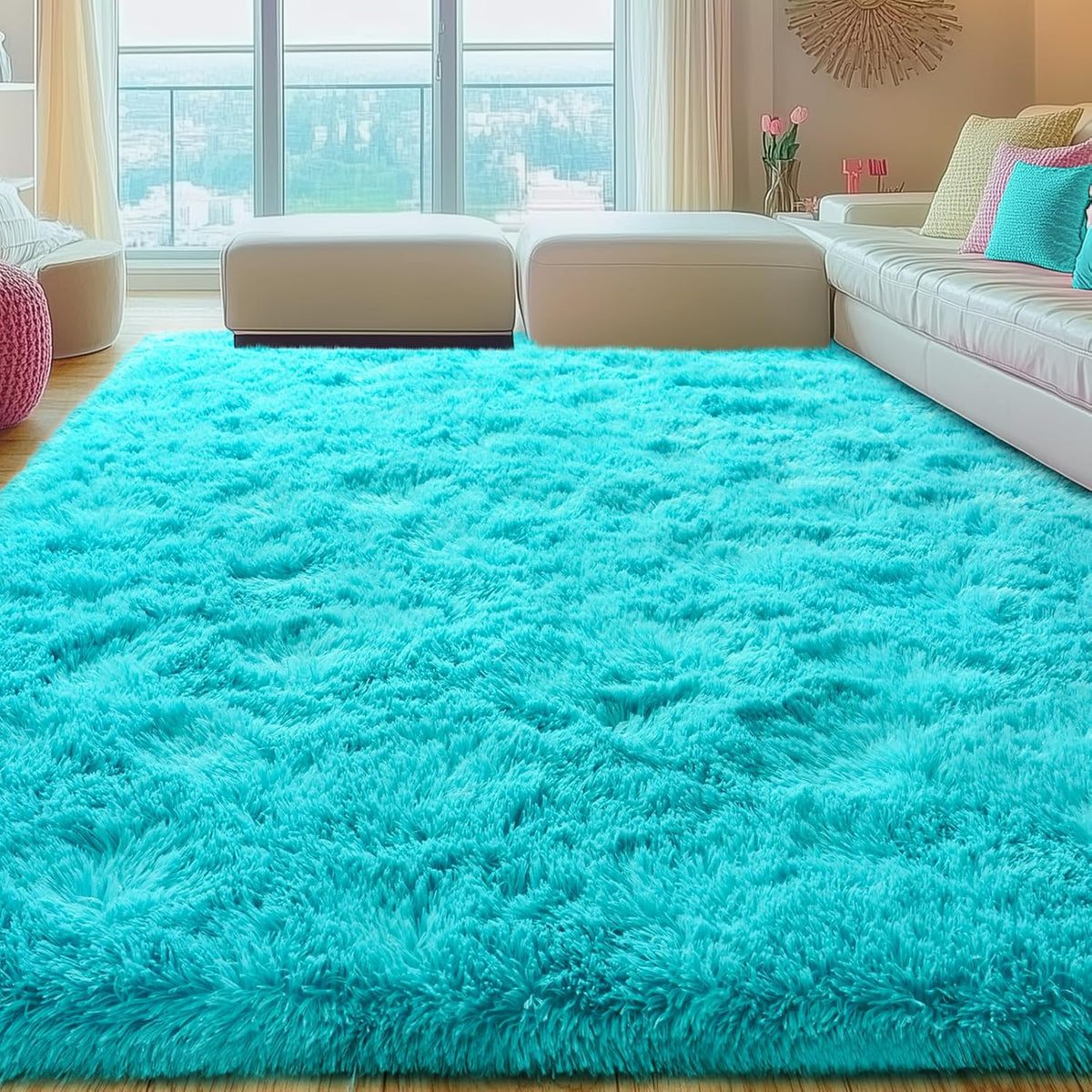 Rezutan Super Soft Fluffy Rug for Living Room Bedroom Large Comfy Modern Shaggy Fuzzy Plush Indoor