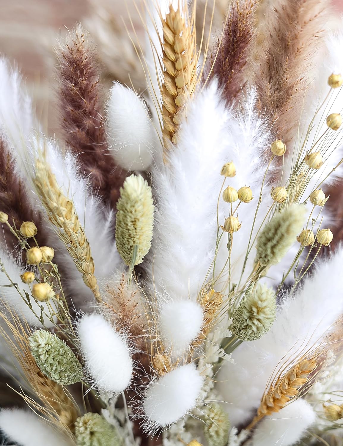 126pcs Dried Pampas Grass Decorations, Dried Flowers, Dried Bouquet in Vase, Reed Grass Bouquet for