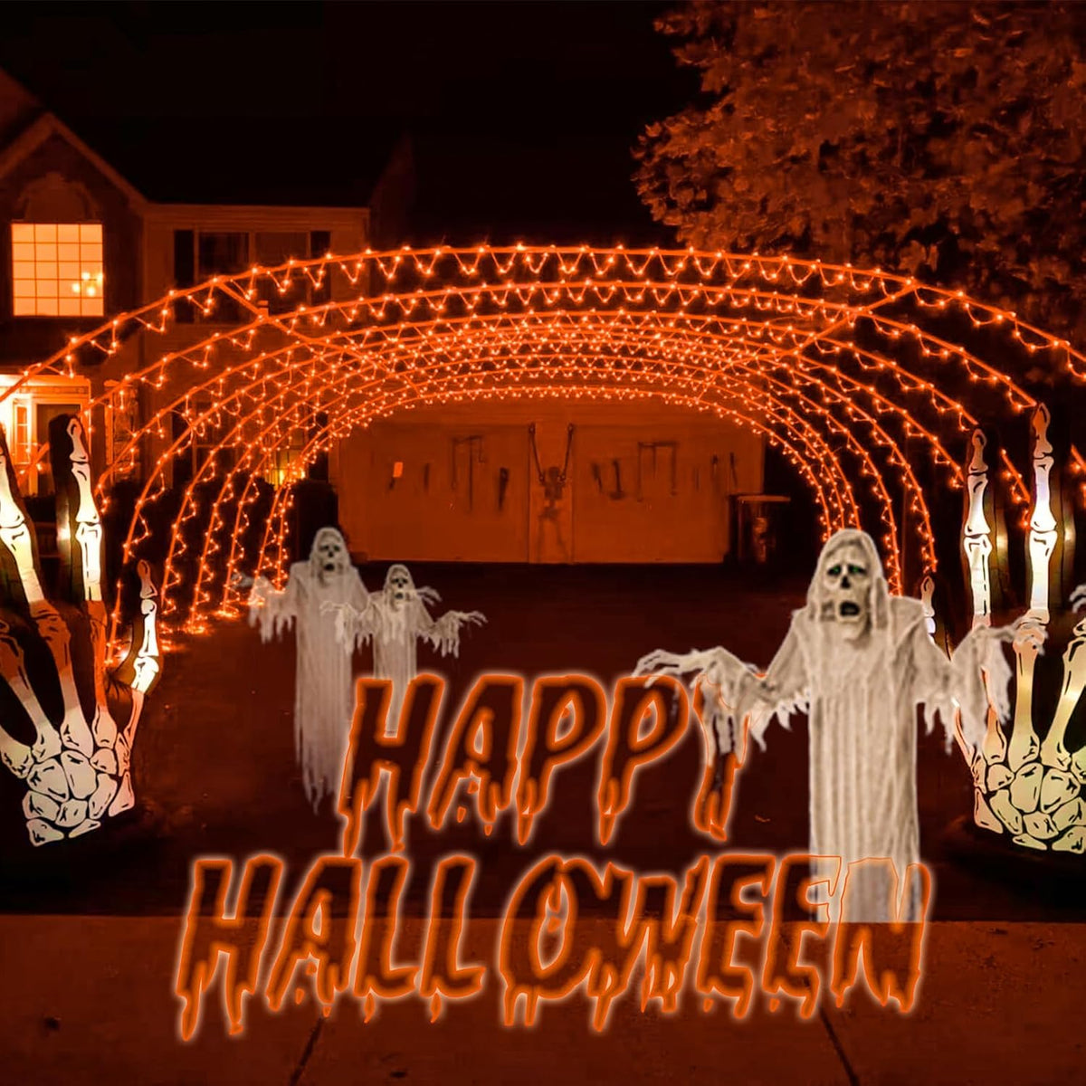 YEGUO Orange Lights for Halloween, 2 Pack Each 33ft 100 LED Rope Lights Outdoor, 8 Modes Fairy