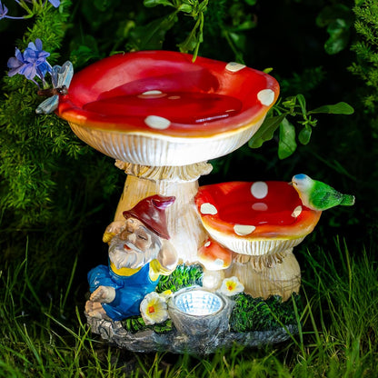 Solar Gnome Statues Figurine Lights - Garden Lighting Outdoor Decorations, Gnome Sleeping Under