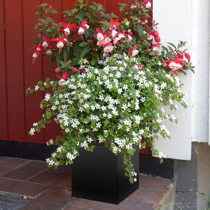 Galvanized Steel Planter Box Black Metal Planter Large Square Indoor Outdoor Planters Cube Steel