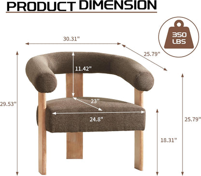 VKNOW Accent Chair Living Room Chair Set of 2, Modern Upholstered Armchair with Solid Wood Legs