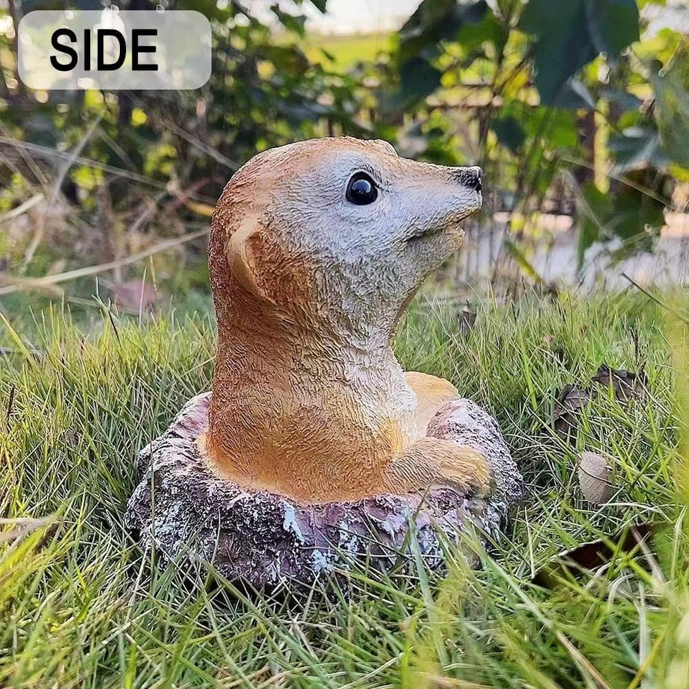Meerkat Statue - Charming Meerkat Garden Animal Statue: Lifelike Decor Accent for Your Yard or