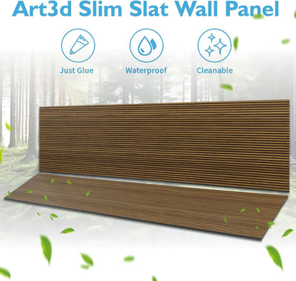 Art3d 4-Pack Glue-On Fine Bar Wainscoting Panel for Interior Wall Decor - 104 x 12 Inch Polystyrene