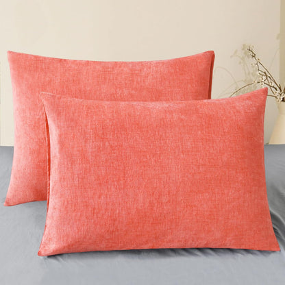CaliTime Throw Pillow Covers Decorative 20 X 26 Inches Pack of 2 Cozy Chenille Standard Pillow