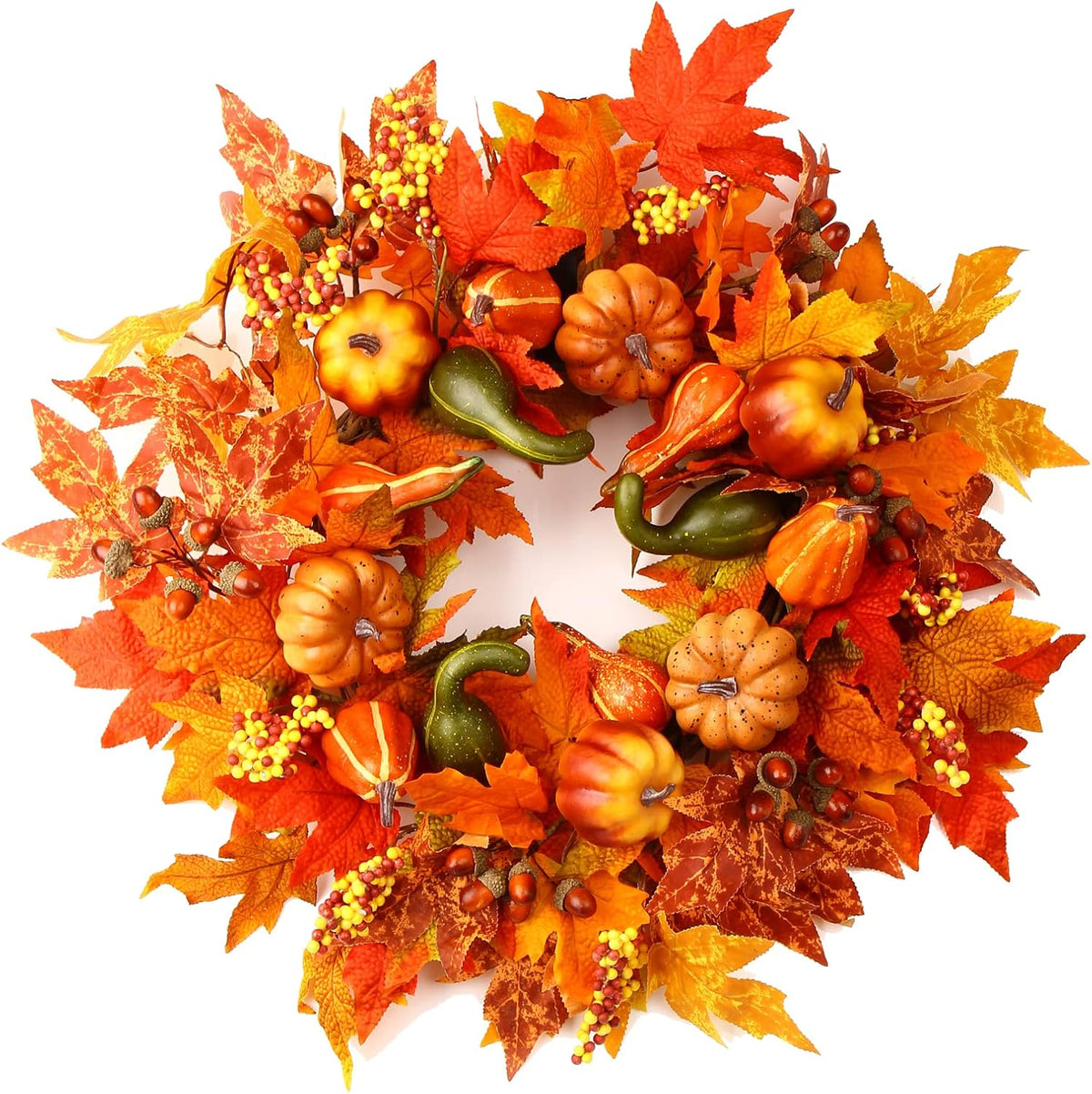 24 Inch Fall Wreaths for Front Door, Fall Decorations for Home,Fall Wreath,Autumn Wreath with