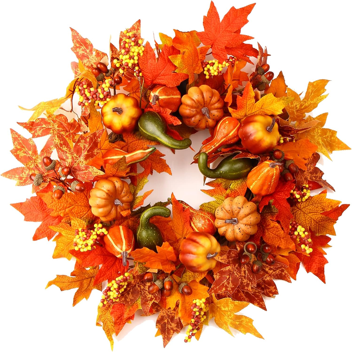 24 Inch Fall Wreaths for Front Door, Fall Decorations for Home,Fall Wreath,Autumn Wreath with