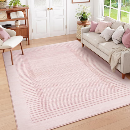 Wonnitar Striped Large Rugs for Living Room, Washable 9x12 Area Rugs for Bedroom, Non-Slip Soft