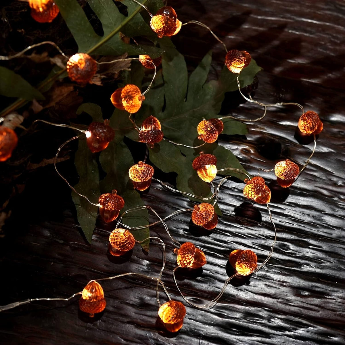 Thanksgiving Acorn Lights Fall Garland Decorative Fairy String Light Cute Novelty Lights 30 LEDs 10