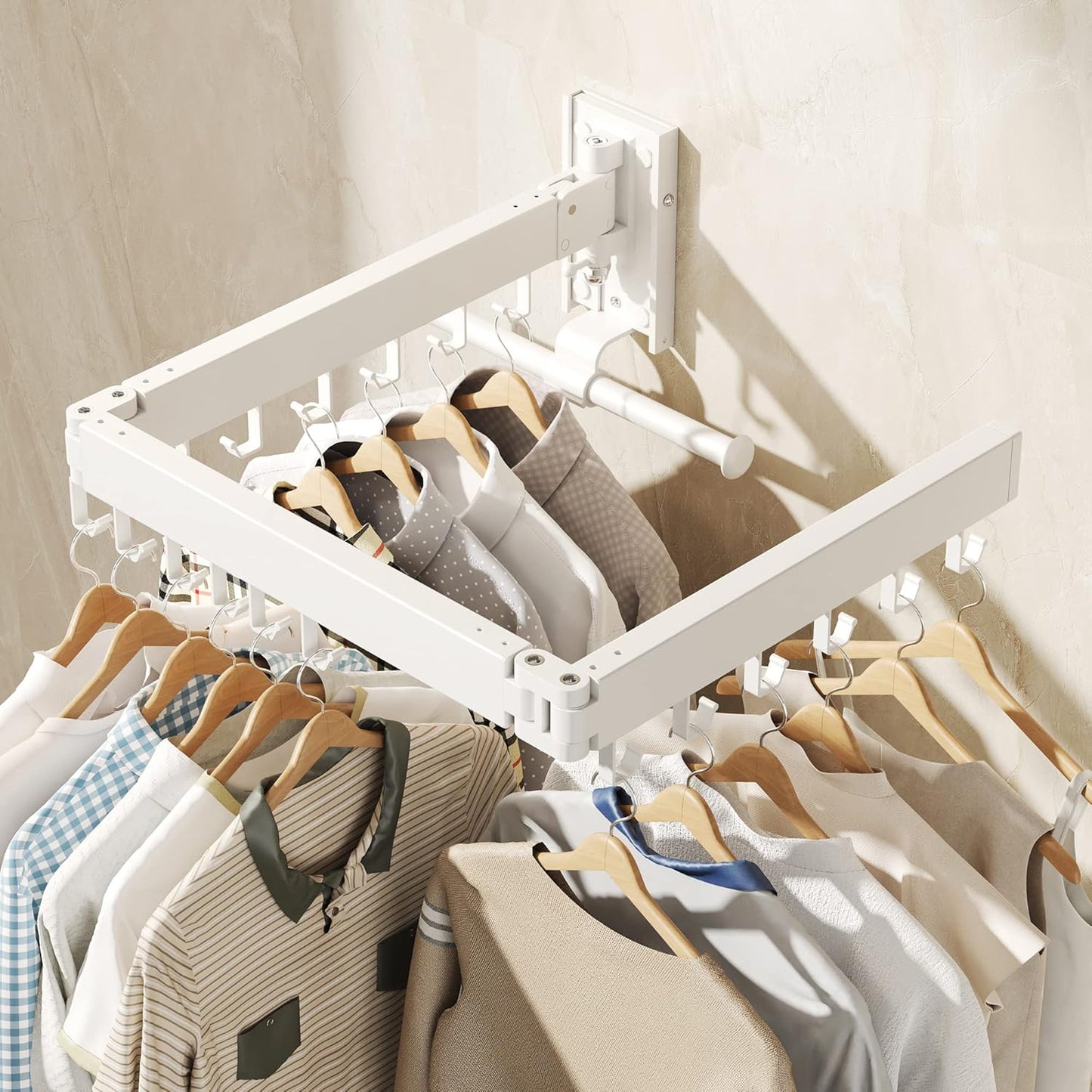 Wall Mounted Clothes Hanger Rack, Clothes Drying Rack,Laundry Drying Rack,Collapsible Clothes Rack