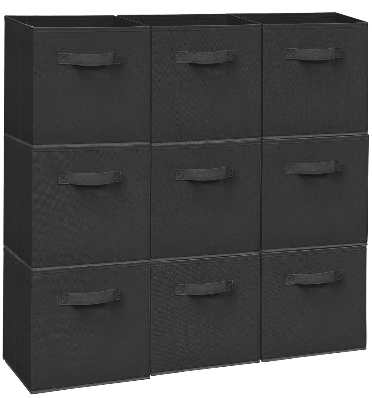 Easi Storage Cubes, 11 Inch Storage Bins, Set of 9, Foldable Fabric Cube Storage Organizer With