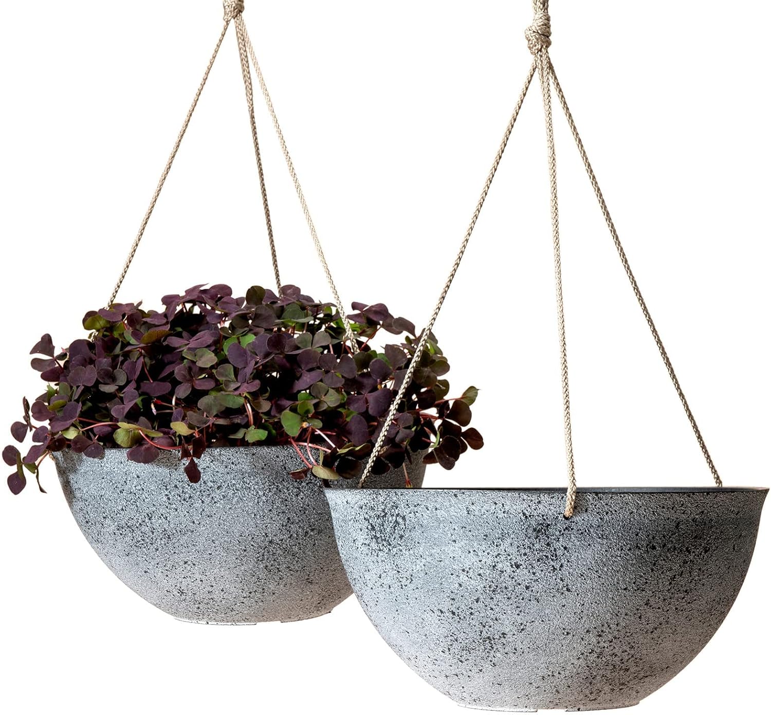 LA JOLIE MUSE Large Hanging Planters for Outdoor Plants - 13 Inch Hanging Flower Pots with Drainage