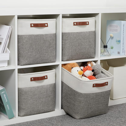 DULLEMELO [Set of 4 Storage Cubes Baskets for Organizing, 12 x 12 x 12 inch Cube Storage Organizer