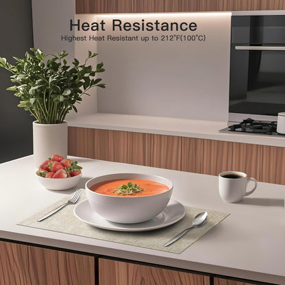 DOLOPL Placemats Set of 4, Reversible Wipeable & Heat Resistant Place Mats, Modern Faux Leather