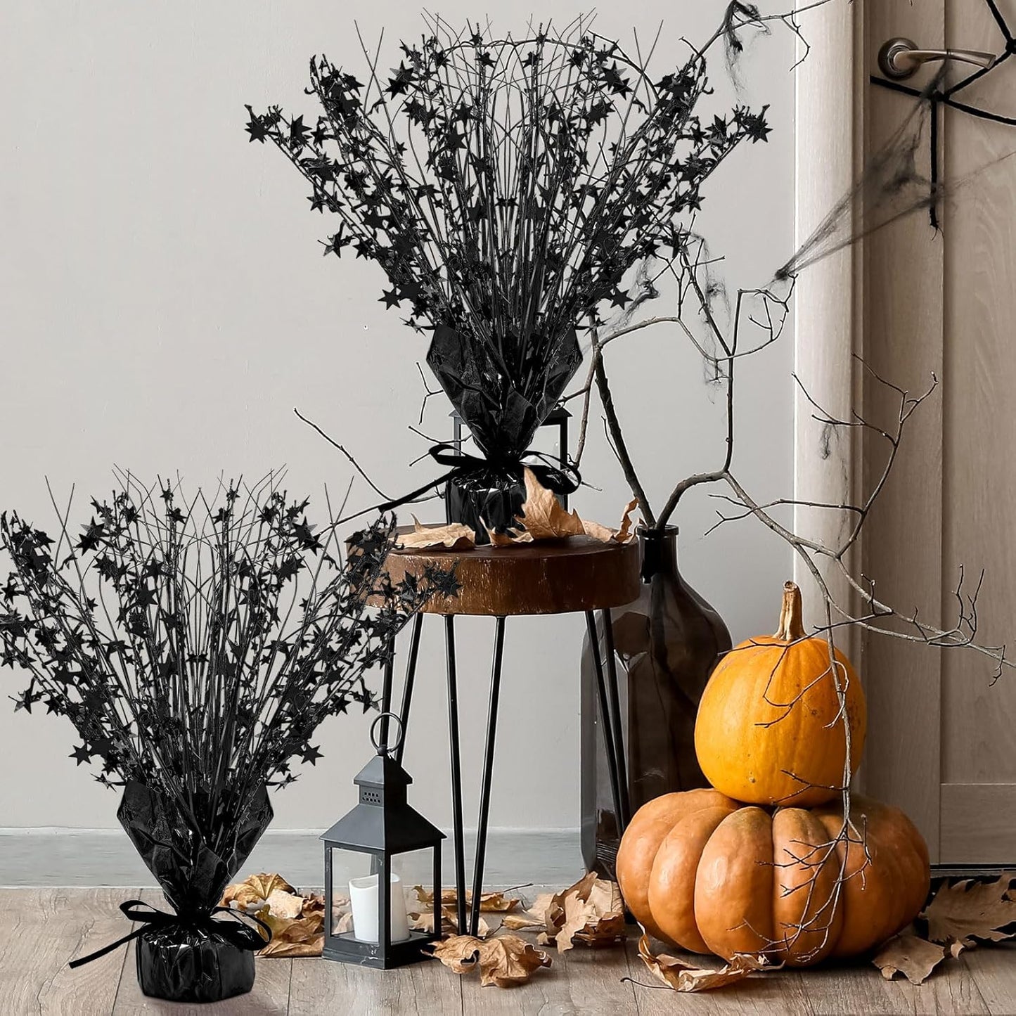 Crowye 18 Pieces Metallic Foil Spray Centerpiece Party Star Table Decoration Burst Metallic Table